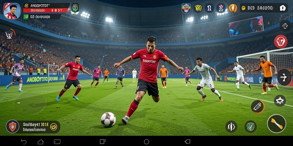 Tampilan gameplay ANOBOYTOTO yang penuh aksi sepak bola.