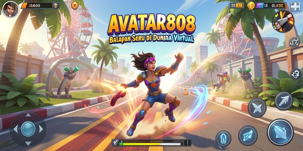 Screenshot gameplay AVATAR808 yang menampilkan aksi balap seru.