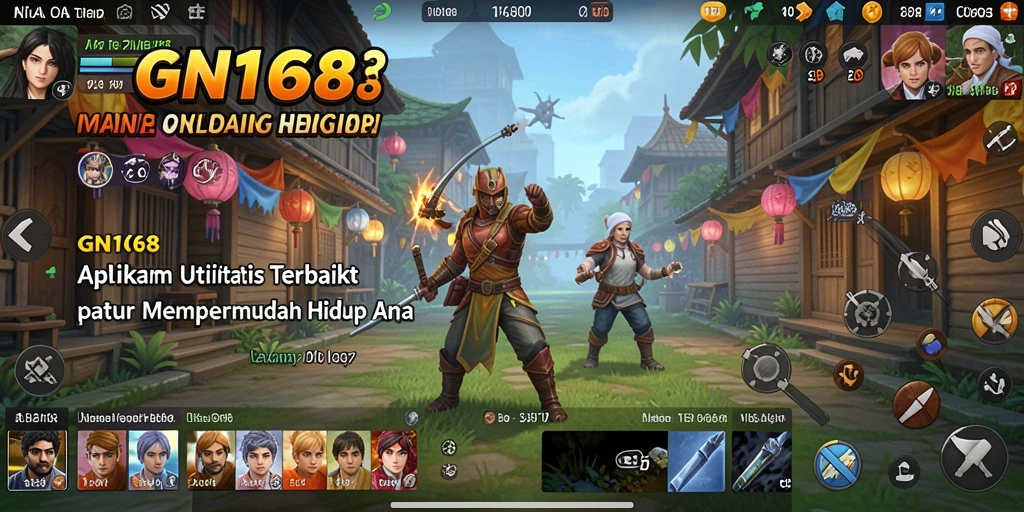 Screenshot tampilan utama GN168 dengan fitur utilitas yang menarik.