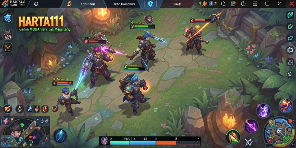 Tampilan aksi seru dalam gameplay HARTA11, pertarungan intens antara tim.