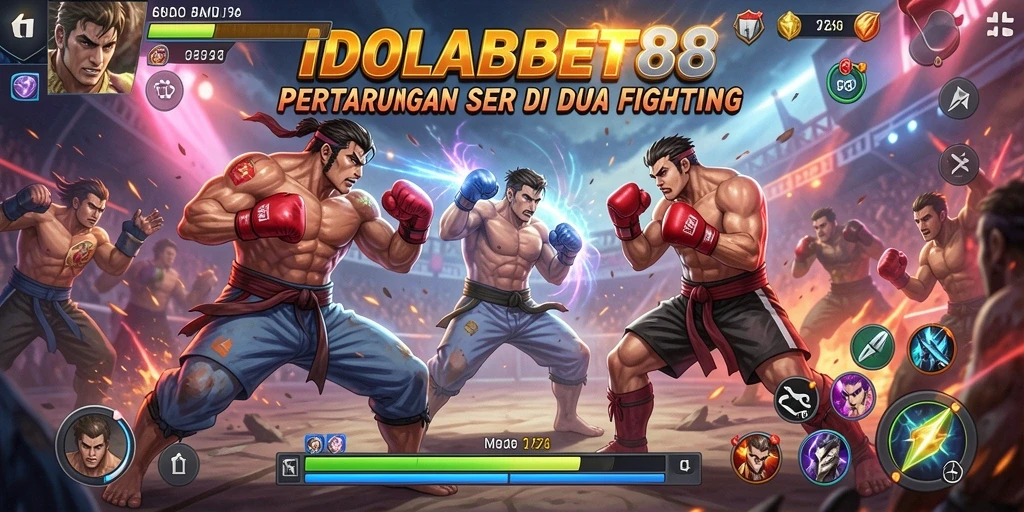 Tampilan seru pertarungan di IDOLABET88 dengan karakter beraksi.