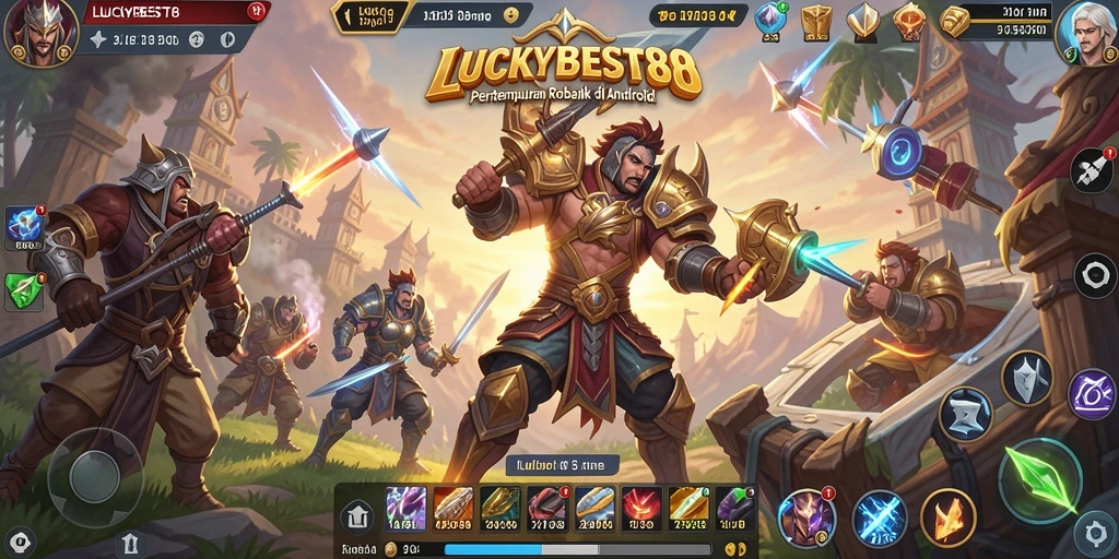 Tangkapan layar gameplay LUCKYBEST88 menampilkan aksi pertempuran yang mendebarkan.